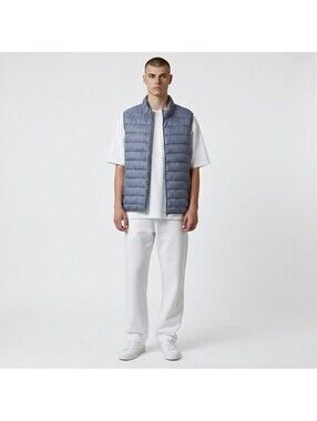Simply Styled Puffer Vest Men 2XL Blue Full Zip Sleeveless Collared Pockets